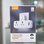 2 Ways Power Socket And 3 Usb Ports